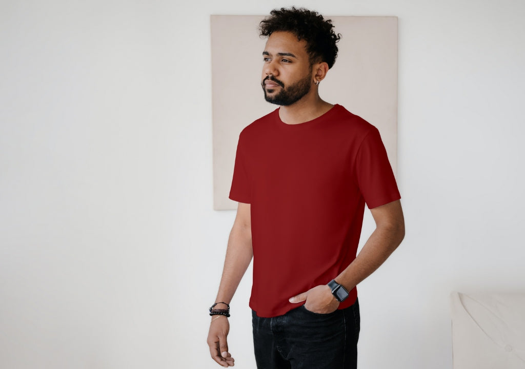 Maroon Round Neck T-Shirt