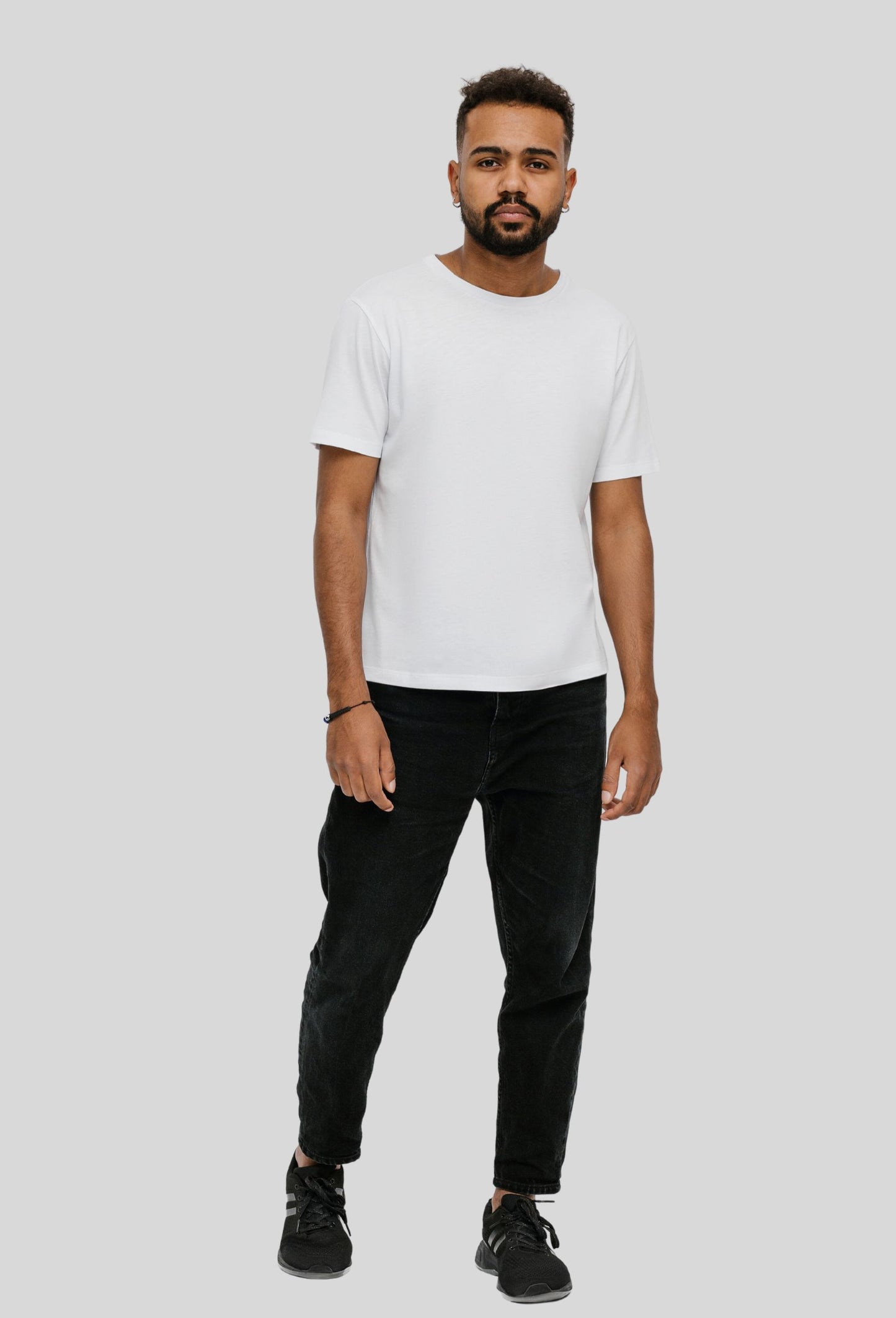 Solid White Round Neck T-Shirt